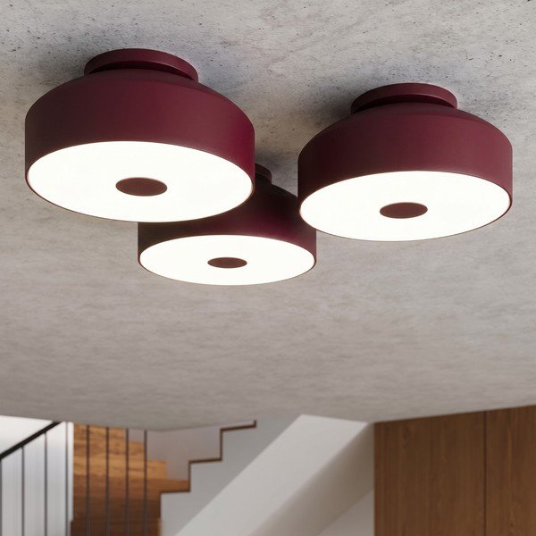 Bordo spalvos iš plieno lubinis šviestuvas ø 30 cm Omiq – Sollux-image-3