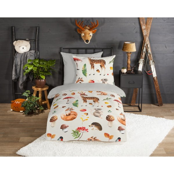 Flanelinė vaikiška patalynė viengulė lovai 140x200 cm - Good Morning-image-1