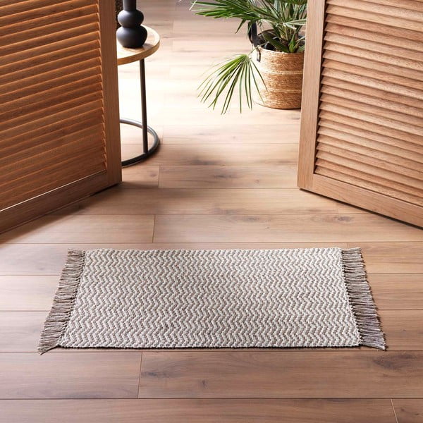 Skalbiamas kilimas šviesiai rudos spalvos 50x80 cm Alessia – douceur d'intérieur-image-1