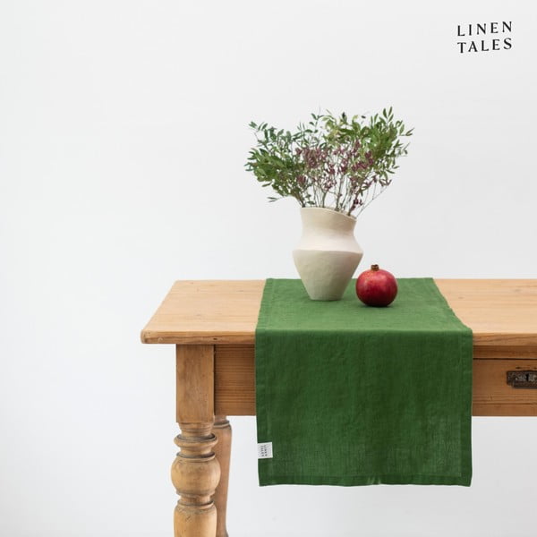 Iš lino stalo takelis 40x200 cm True Green – Linen Tales