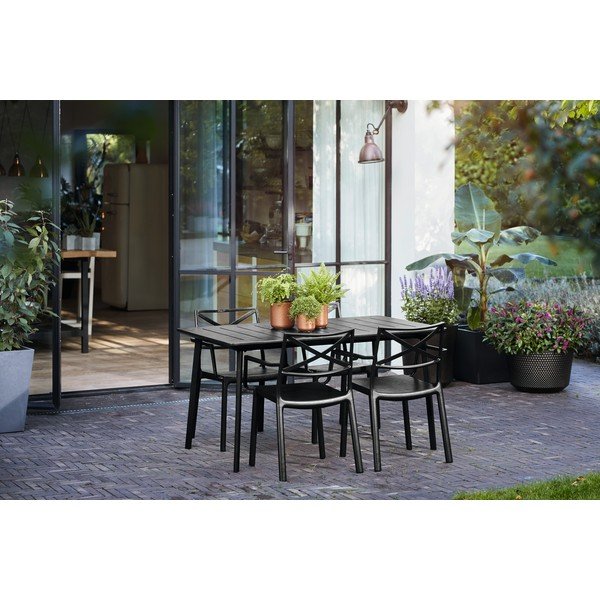 Plastikinė sodo kėdė juodos spalvos Metalix – Keter-image-2