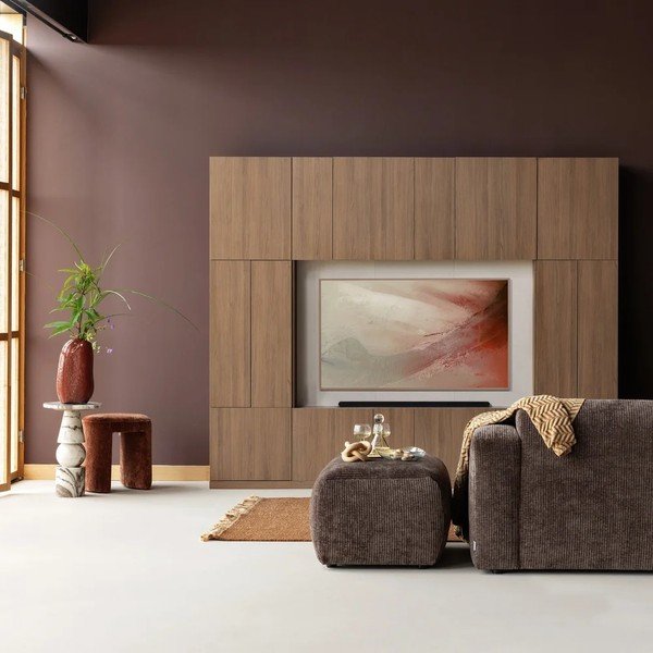 Tamsios natūralios spalvos modulinis televizoriaus stalas 160x215 cm Build – WOOOD-image-1