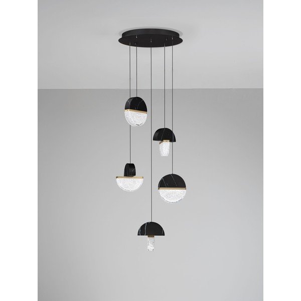 Juodos spalvos iš metalo kabantis šviestuvas LED su pritemdymo funkcija ø 46 cm Dorin – Nova Luce-image-3