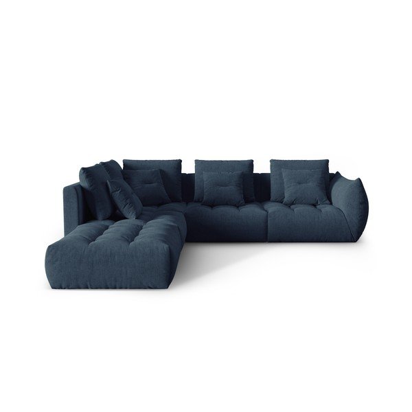 Kampinė sofa tamsiai mėlynos spalvos (su kairiuoju kampu/„L“ formos) Bloom – Micadoni Home