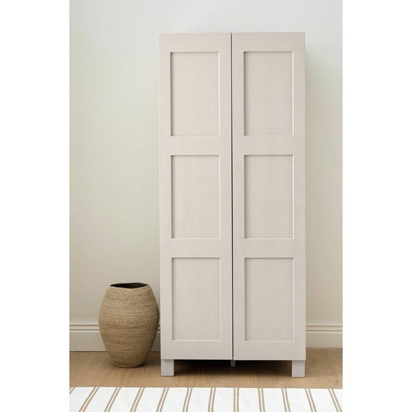 Pilkai smėlinės spalvos iš MDF plokštės pakabinama drabužių spinta 80x190x61 cm Ben – Ellos Home-image-3