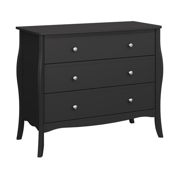 Juoda žema komoda 97x80 cm Baroque - Tvilum-image-2