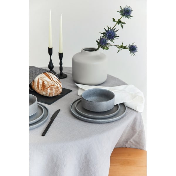 12 dalių pilkos spalvos akmens masės indų rinkinys Bonami selection Malia-image-1