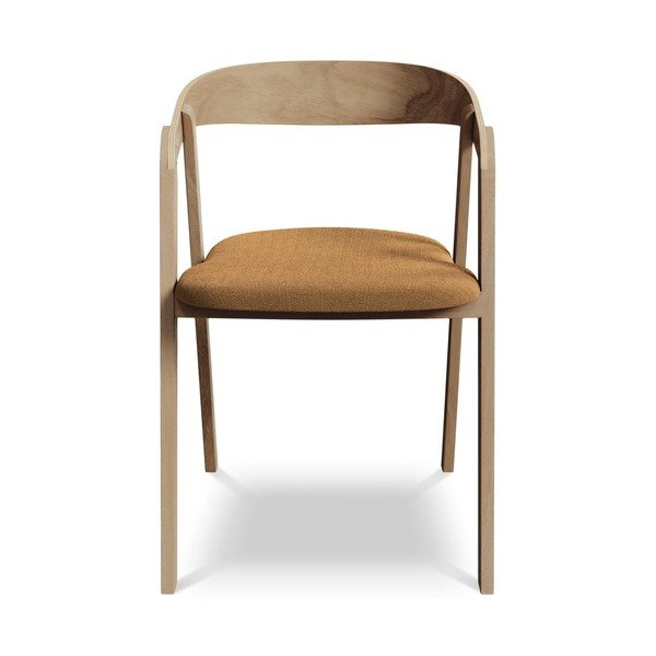 Terakotos spalvos iš medienos masyvo valgomojo kėdė Erika – Makamii-image-1