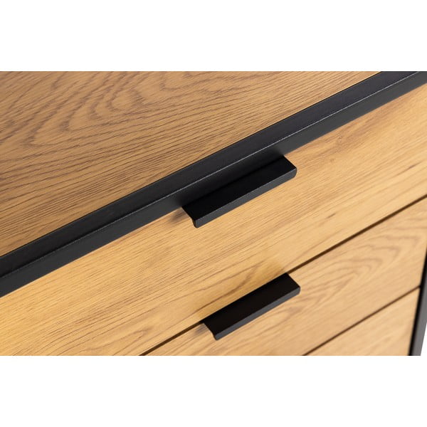 Juoda ąžuolinė knygų spinta 85x141 cm Swindon - Actona-image-1