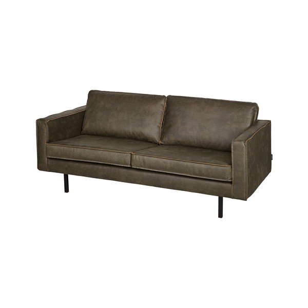 Tamsiai žalia sofa su perdirbtos odos apmušalu BePureHome Rodeo, 190 cm-image-3