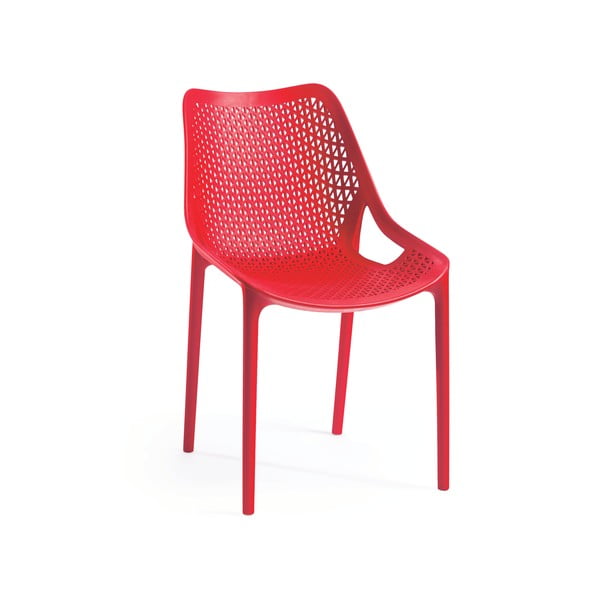 Plastikinė sodo kėdė raudonos spalvos Bilros – Rojaplast
