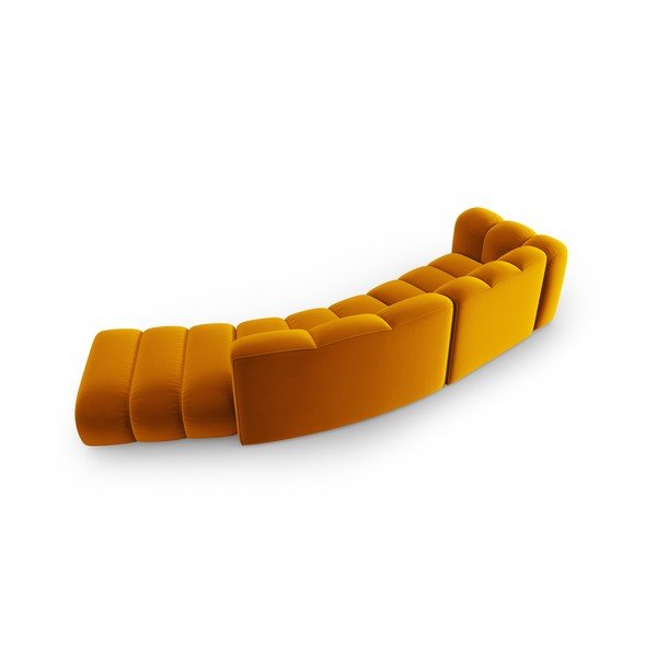 Kampinė sofa geltonos spalvos (su kairiuoju kampu) Lupine – Micadoni Home-image-2
