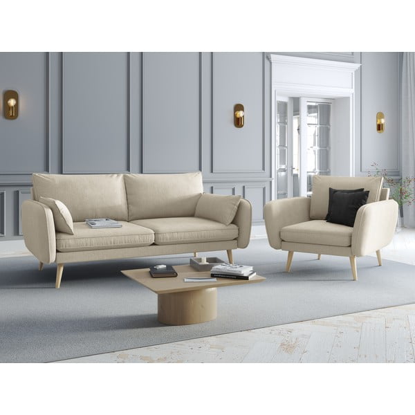 Smėlio spalvos sofa Kooko Home Lento, 198 cm-image-1