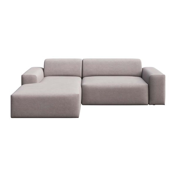 Pilkos spalvos iš velveto sulankstoma/su sandėliavimo vieta kampinė sofa (su kairiuoju kampu/su gultu) Villet – Rodier