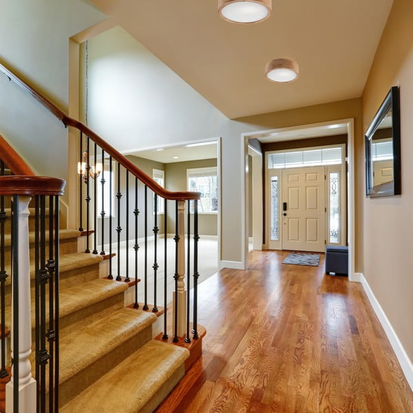 Lubinis šviestuvas rudos spalvos ø 27 cm su stiklo gaubtu Eveline – LAMKUR-image-1