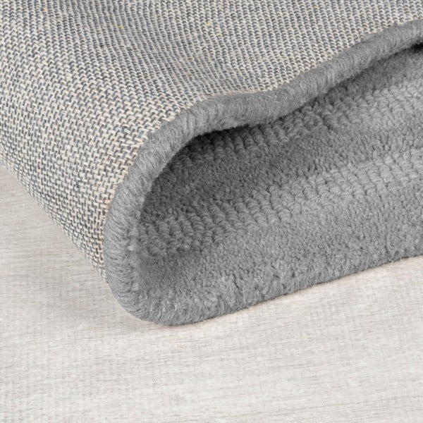 Rankų darbo pilkos spalvos iš vilnos kilimas 160x230 cm Zen Rectangles – Flair Rugs-image-3