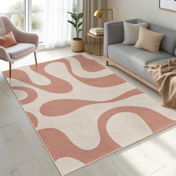 Skalbiamas rožinės spalvos kilimas 120x180 cm Strawberry Latte – Mila Home-image-4