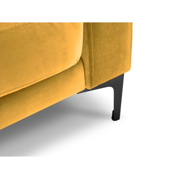 Geltonas aksominis pufas Kooko Home Harmony-image-3