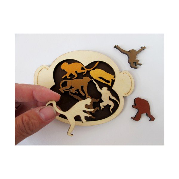 Medinė dėlionė RecentToys Monkey Madness-image-2