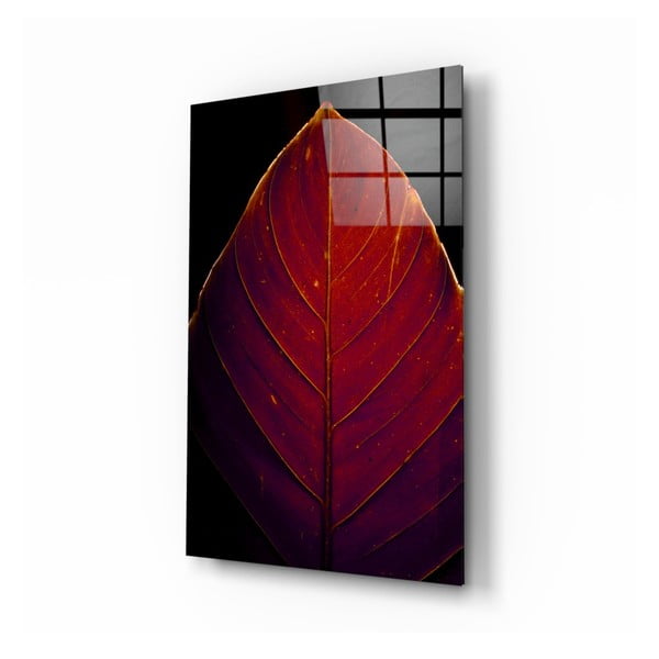 Paveikslas ant stiklo Insigne Red Leaf, 46 x 72 cm