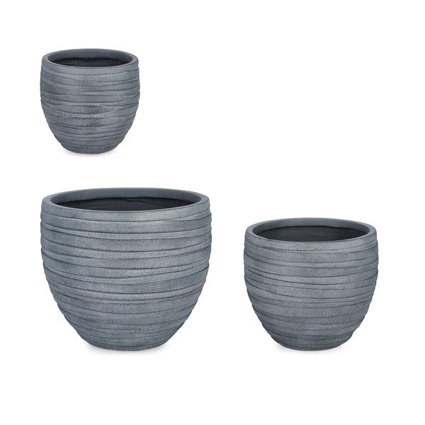 Vazonai 3 vnt. ø 46 cm Strips – Bizzotto-image-1