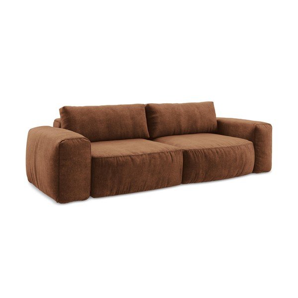 Terakotos spalvos sulankstoma sofa iš šenilinio audinio 275 cm Kuki – Makamii-image-2