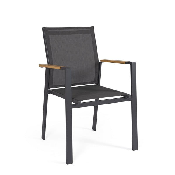 Antracito spalvos metalinės sodo kėdės 4 vnt. Heta   – Bizzotto