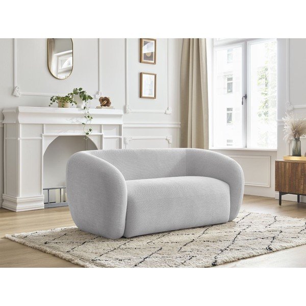 Šviesiai pilkos spalvos sofa iš šenilinio audinio 160 cm Celine – Bobochic Paris-image-1