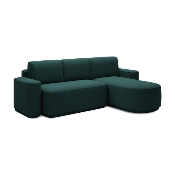 Žalios spalvos iš šenilinio audinio sulankstoma/su sandėliavimo vieta kampinė sofa (su dešiniuoju kampu/su gultu) Aurumm – ELTAP-image-2