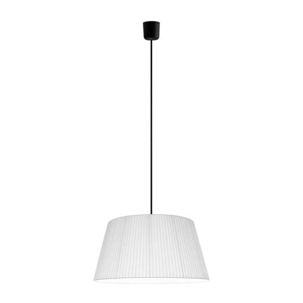 Baltas pakabinamas šviestuvas su juodu kabeliu Sotto Luce KAMI, Ø 45 cm