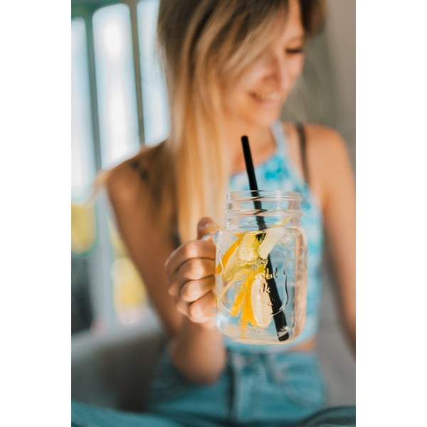 6 juodų stiklinių šiaudelių rinkinys Vialli Design, 20 cm ilgio-image-3