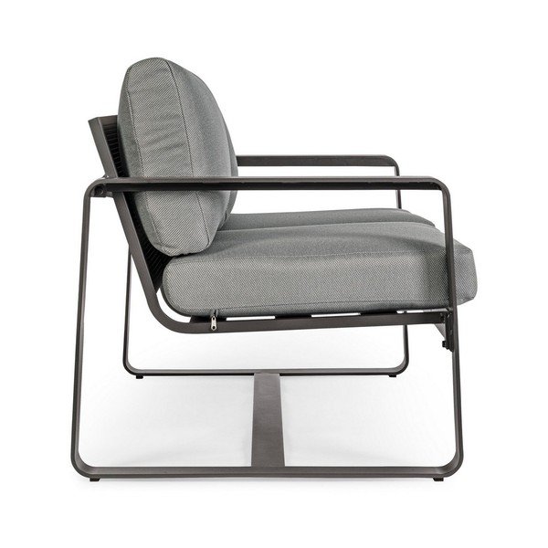 Pilkos spalvos iš aliuminio sodo sofa Merrigan   – Bizzotto-image-3