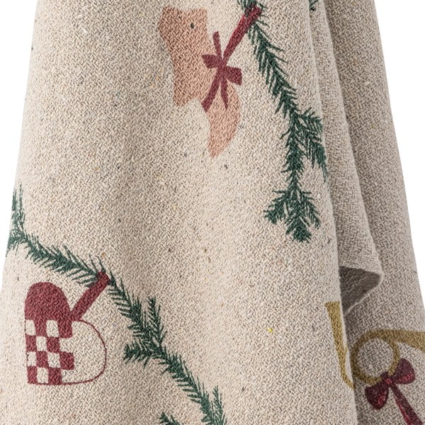 Kreminės spalvos antklodė ir pledas su Kalėdų motyvu 130x160 cm Yule – Bloomingville-image-2