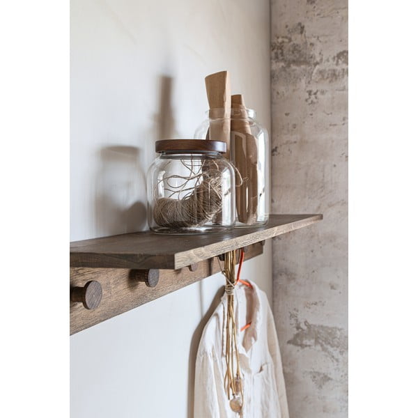 Iš ąžuolo masyvo sieninė lentyna rudos spalvos su lentyna 90 cm Showcase – Mette Ditmer Denmark-image-2