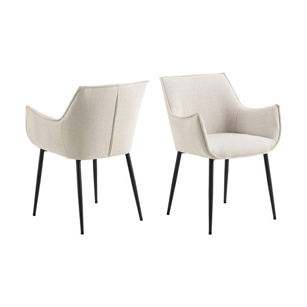 Kreminės spalvos iš audinio valgomojo kėdė Bonita – Actona-image-3