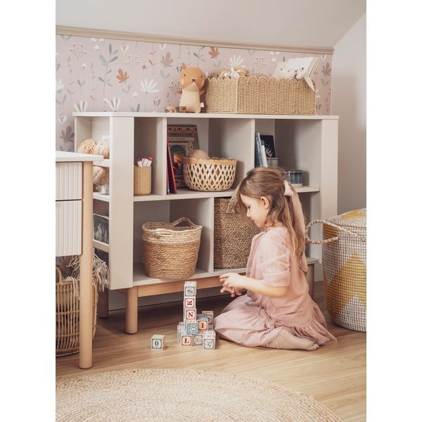 Vaikiška knygų spinta smėlio spalvos 120x40 cm Miloo – Pinio-image-1