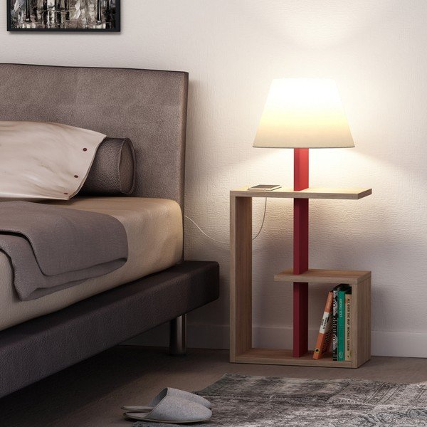 Tamsiai raudonas laisvai pastatomas šviestuvas Homitis Saly-image-1