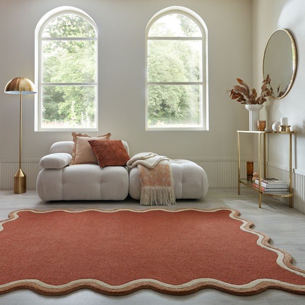 Rankų darbo terakotos spalvos iš vilnos mišinio kilimas 120x170 cm Rivo Wool – Flair Rugs-image-1