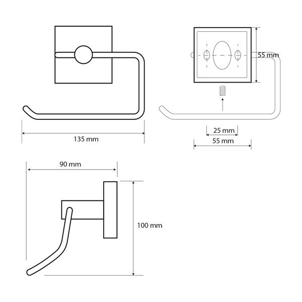 Žalvarinis sidabro spalvos tualetinio popieriaus laikiklis Sapho X-Square-image-1