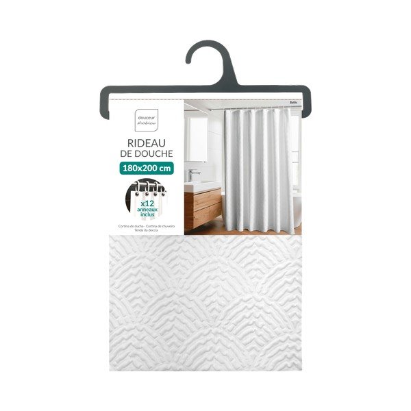 Baltos spalvos iš mikropluošto užuolaida 180x200 cm Baltic – douceur d'intérieur-image-1