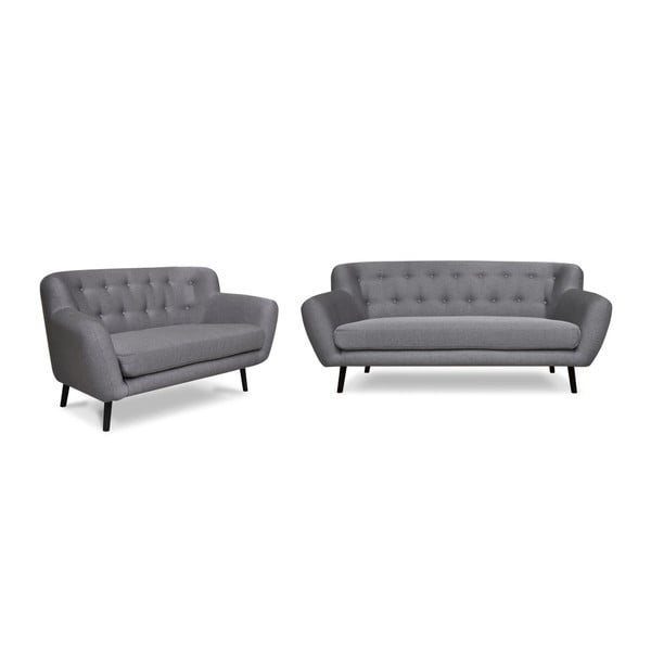 2 pilkų sofų dviems ir trims rinkinys Cosmopolitan design Hampstead