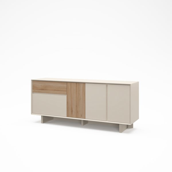 Smėlio spalvos/natūralios spalvos šoninė spintelė iš ąžuolo 180x76x45 cm Carpi – Marckeric-image-2