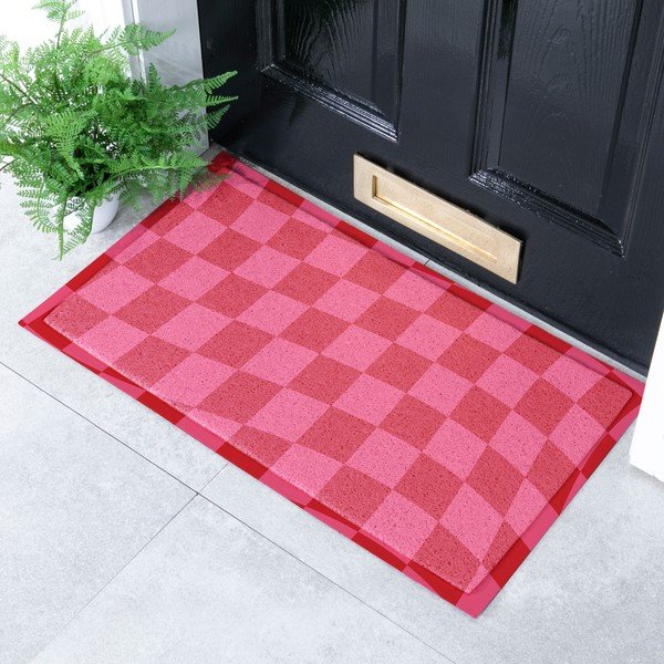 Iš perdirbto plastiko grindų kilimėlis 40x70 cm Wavy Checkerboard  – Artsy Doormats-image-1