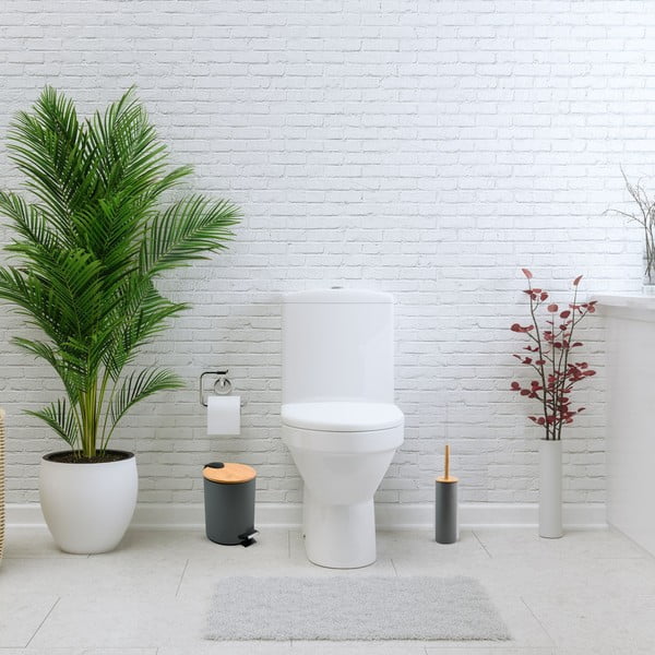 Tamsiai pilkos spalvos iš plieno šiukšliadėžė su pedalu 5 l   Adonis – Spirella-image-1