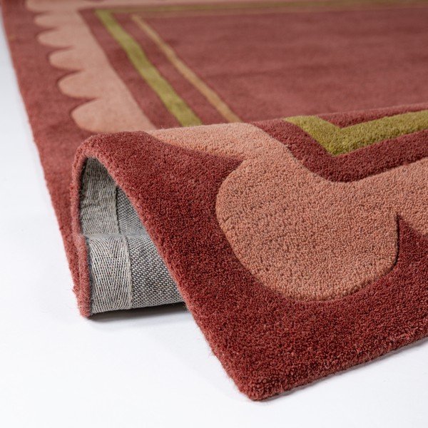 Rankų darbo bordo spalvos iš vilnos kilimas 160x230 cm Lois – Flair Rugs-image-3