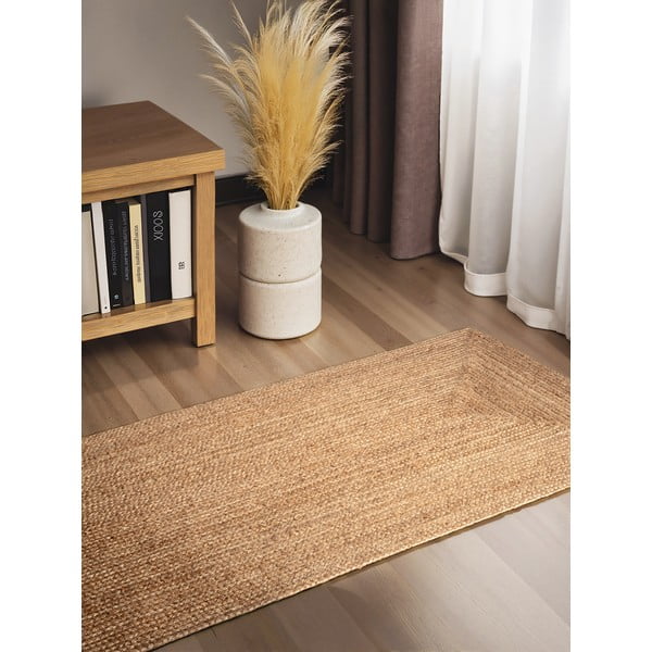 Apverčiamas/rankų darbo natūralios spalvos iš džiuto kilimas 80x200 cm Juno – Hanse Home-image-1
