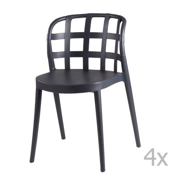 4 tamsiai pilkų valgomojo kėdžių komplektas sømcasa Gina