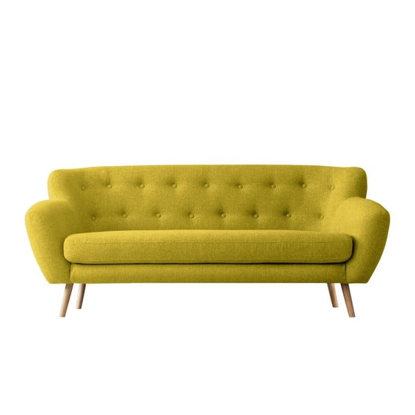 Geltona trijų vietų sofa "Kooko Home Pop