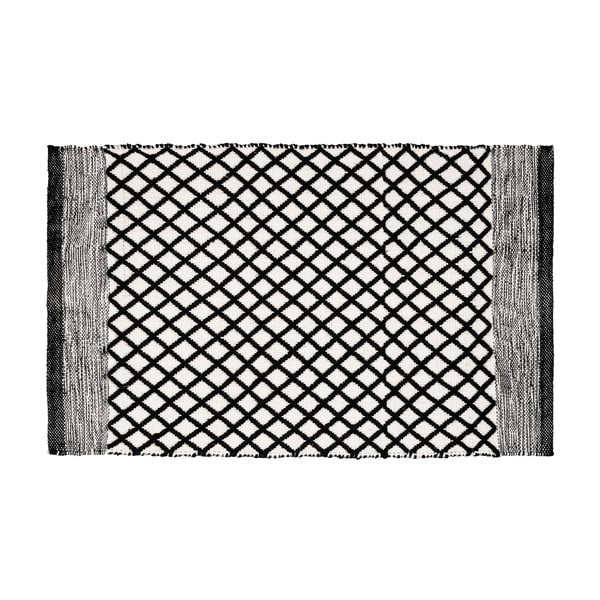 Juodos ir baltos spalvos iš perdirbto plastiko vonios kilimėlis 50x80 cm Tara – Wenko