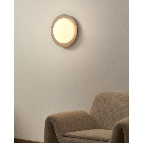 Pilkos spalvos sieninė lempa LED ø 40 cm Novae – Kave Home-image-1